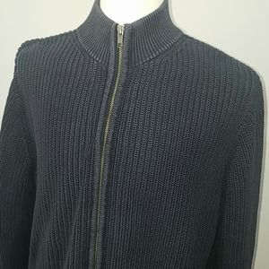 L.L.Bean Zipper Knit Sweater Jacket XL Washed Gray